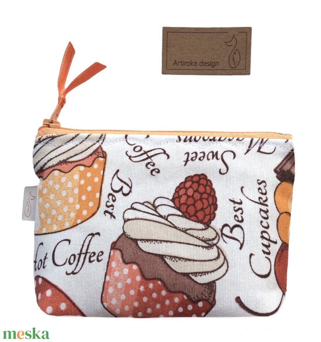 Süti, muffin és macaron mintás irattartó pénztárca - Artiroka design - táska & tok - pénztárca & más tok - kártyatartó & irattartó - Meska.hu