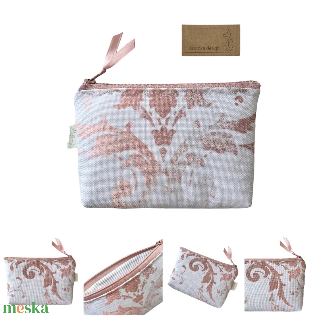 Púder és pasztell ezüstszürke színű, vízálló irattartó pénztárca vagy tolltartó neszesszer  - Artiroka design  - táska & tok - pénztárca & más tok - pénztárca - női pénztárca - Meska.hu