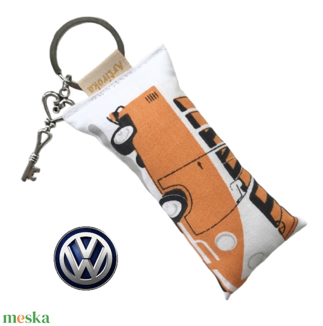Volkswagen busz mintás retro kulcstartó  - Artirokadesign - táska & tok - kulcstartó & táskadísz - kulcstartó - Meska.hu