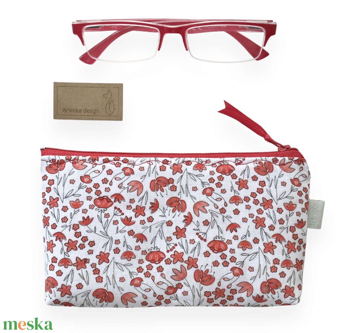 Pipacs mintás prémium tolltartó, neszesszer, szemüvegtok  -  Artiroka design - táska & tok - neszesszer - Meska.hu