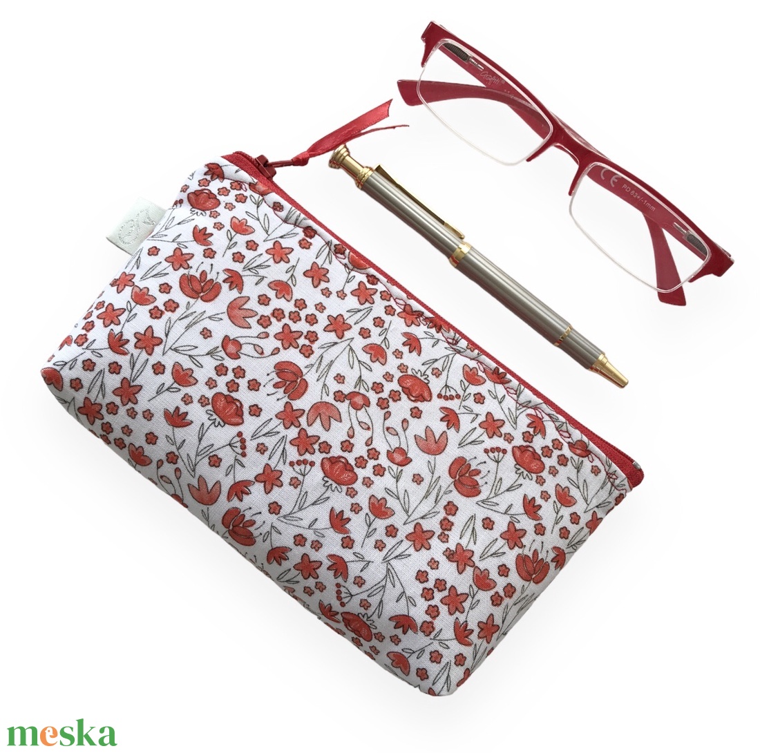 Pipacs mintás prémium tolltartó, neszesszer, szemüvegtok  -  Artiroka design - táska & tok - neszesszer - Meska.hu