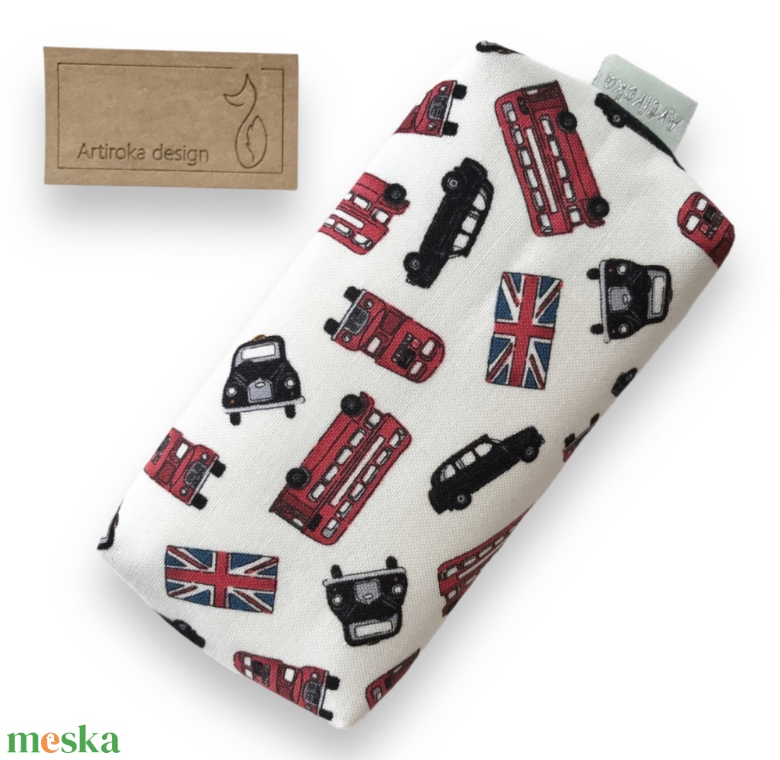 London busz és taxi mintás,  bélelt papírzsebkendő tartó - PEDAGÓGUS NAP - Artiroka design  - táska & tok - pénztárca & más tok - zsebkendőtartó tok - Meska.hu