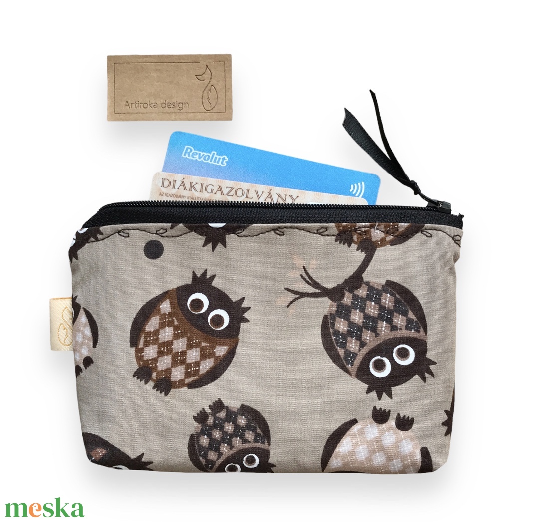 Bagoly mintás prémium irattartó  pénztárca  - Artiroka design  - táska & tok - pénztárca & más tok - pénztárca - női pénztárca - Meska.hu