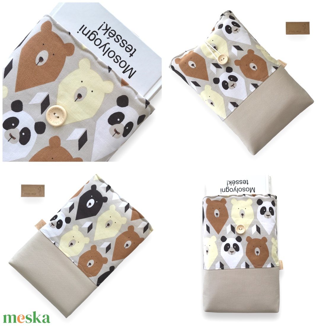 Mackó és panda mintás könyvtok akár gombos zárral is - Artiroka design - könyv & zene - könyvtok - Meska.hu Mackó és panda mintás könyvtok akár gombos zárral is - Artiroka design - könyv & zene - könyvtok - Meska.hu