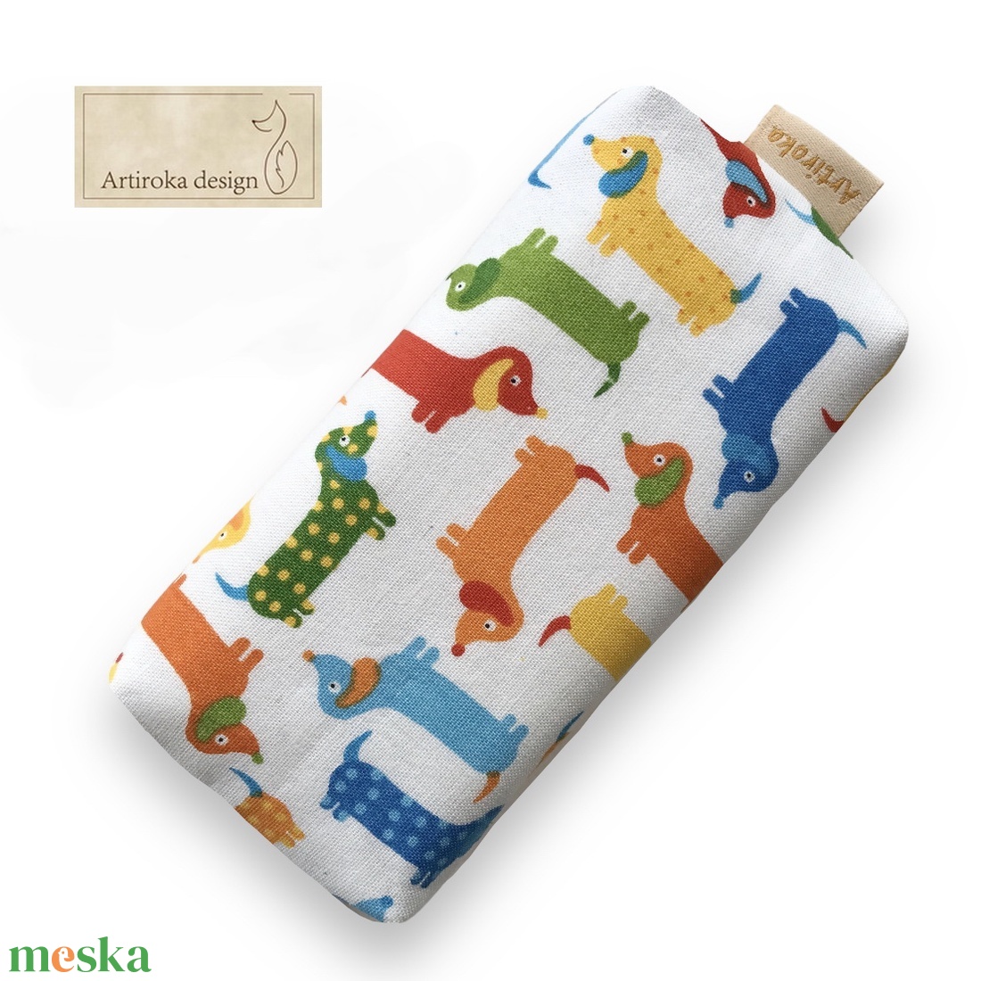 Színes tacskó kutya mintás, bélelt papírzsebkendő tartó - Artiroka design - táska & tok - pénztárca & más tok - zsebkendőtartó tok - Meska.hu Színes tacskó kutya mintás, bélelt papírzsebkendő tartó - Artiroka design - táska & tok - pénztárca & más tok - zsebkendőtartó tok - Meska.hu