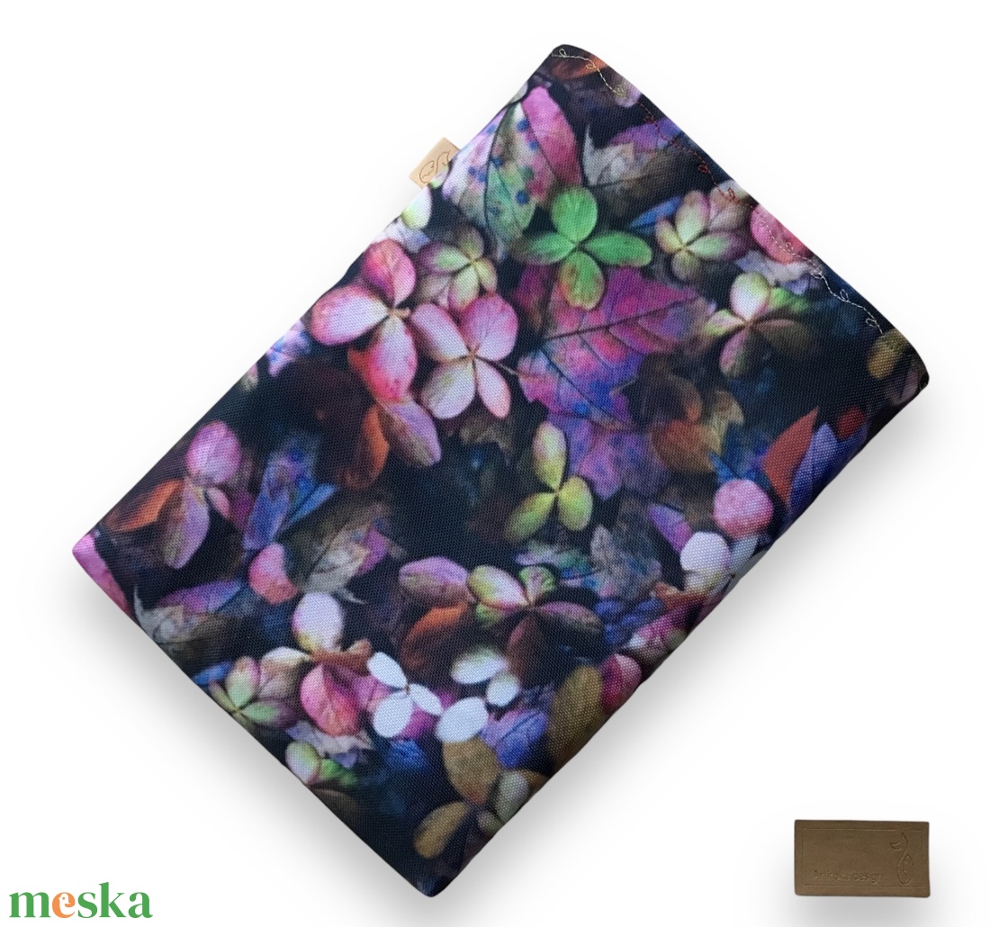 Őszi hortenzia és levelek mintás vízálló KÖNYVTOK - Artiroka design - könyv & zene - könyvtok - Meska.hu