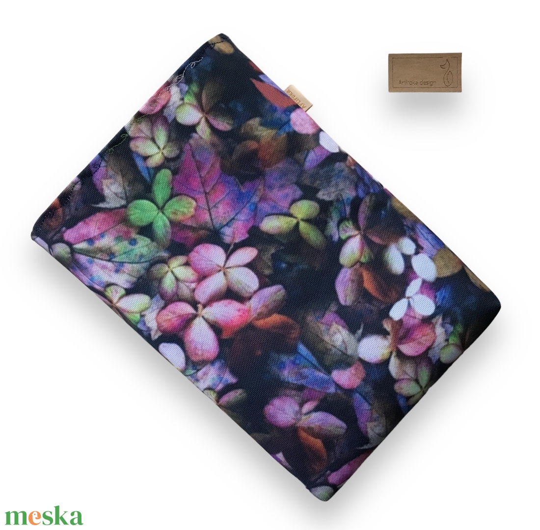 Őszi hortenzia és levelek mintás vízálló KÖNYVTOK - Artiroka design - könyv & zene - könyvtok - Meska.hu