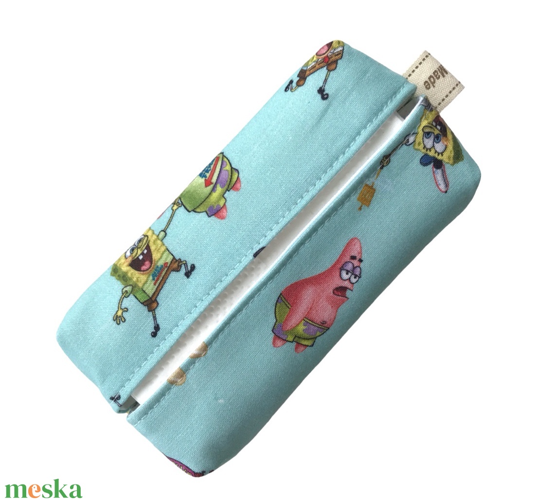 Spongya Bob és Patrik mintás prémium pamut zsebkendő tartó  - Artiroka design - táska & tok - pénztárca & más tok - zsebkendőtartó tok - Meska.hu