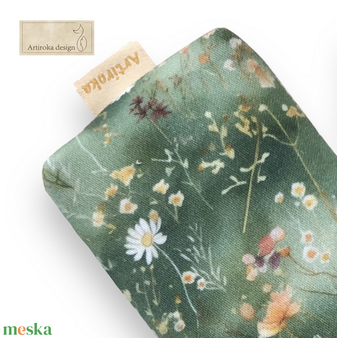 Virágos rét mintás prémium  pamut zsebkendő tartó - Artiroka design - táska & tok - pénztárca & más tok - zsebkendőtartó tok - Meska.hu