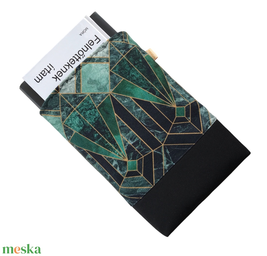 Art Deco mintás PRÉMIUM pamut KÖNYVTOK leheletnyi arany díszítéssel  - Artiroka - könyv & zene - könyvtok - Meska.hu