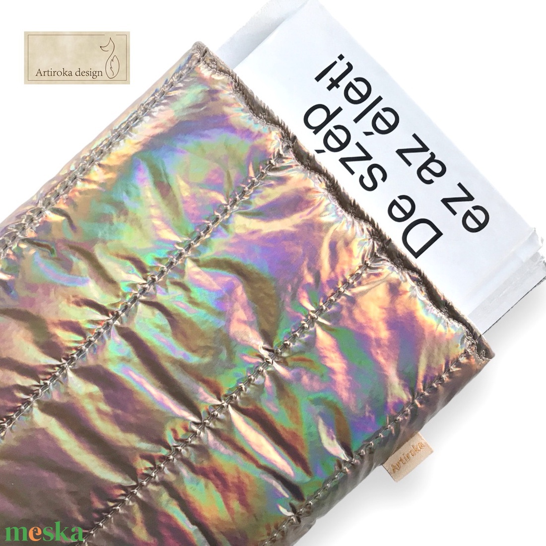 Rosegold, vízálló KÖNYVTOK színjátszó textilből - Artiroka design - könyv & zene - könyvtok - Meska.hu