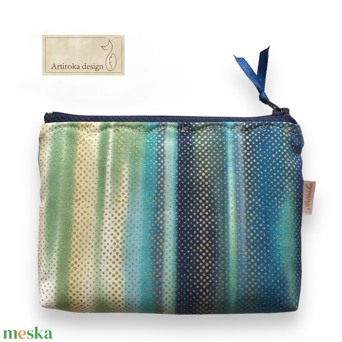 Aranyló Balaton - színátmenetes irattartó pénztárca arany pöttyökkel fűszerezve  - Artiroka design - táska & tok - pénztárca & más tok - pénztárca - női pénztárca - Meska.hu