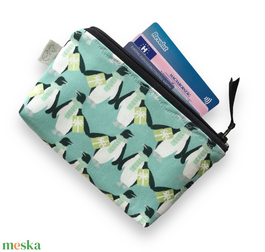 PINGVIN mintás, irattartó pénztárca - Artiroka design - táska & tok - pénztárca & más tok - kártyatartó & irattartó - Meska.hu