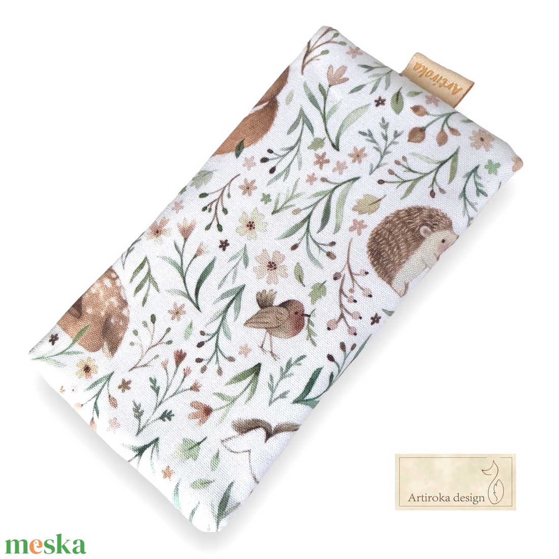 Őzike, nyuszi, mókus és süni mintás prémium pamut  papírzsebkendő tartó  - Artiroka design - táska & tok - pénztárca & más tok - zsebkendőtartó tok - Meska.hu