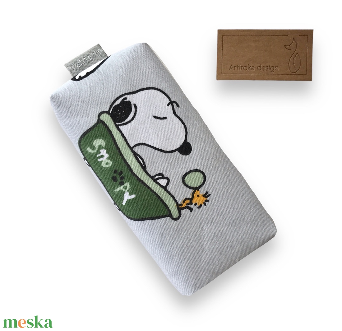 SNOOPY kutya mintás pamut textil zsebkendő tartó - Artiroka design - táska & tok - pénztárca & más tok - zsebkendőtartó tok - Meska.hu