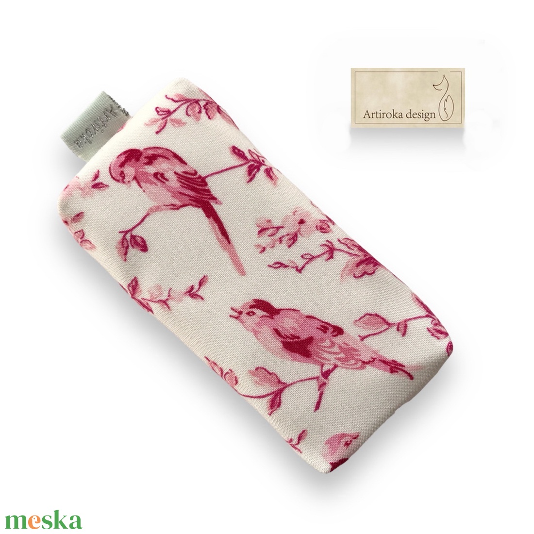 Őszi madárdal mintás, PRÉMIUM pamut, papírzsebkendő tartó - Artiroka design - táska & tok - pénztárca & más tok - zsebkendőtartó tok - Meska.hu