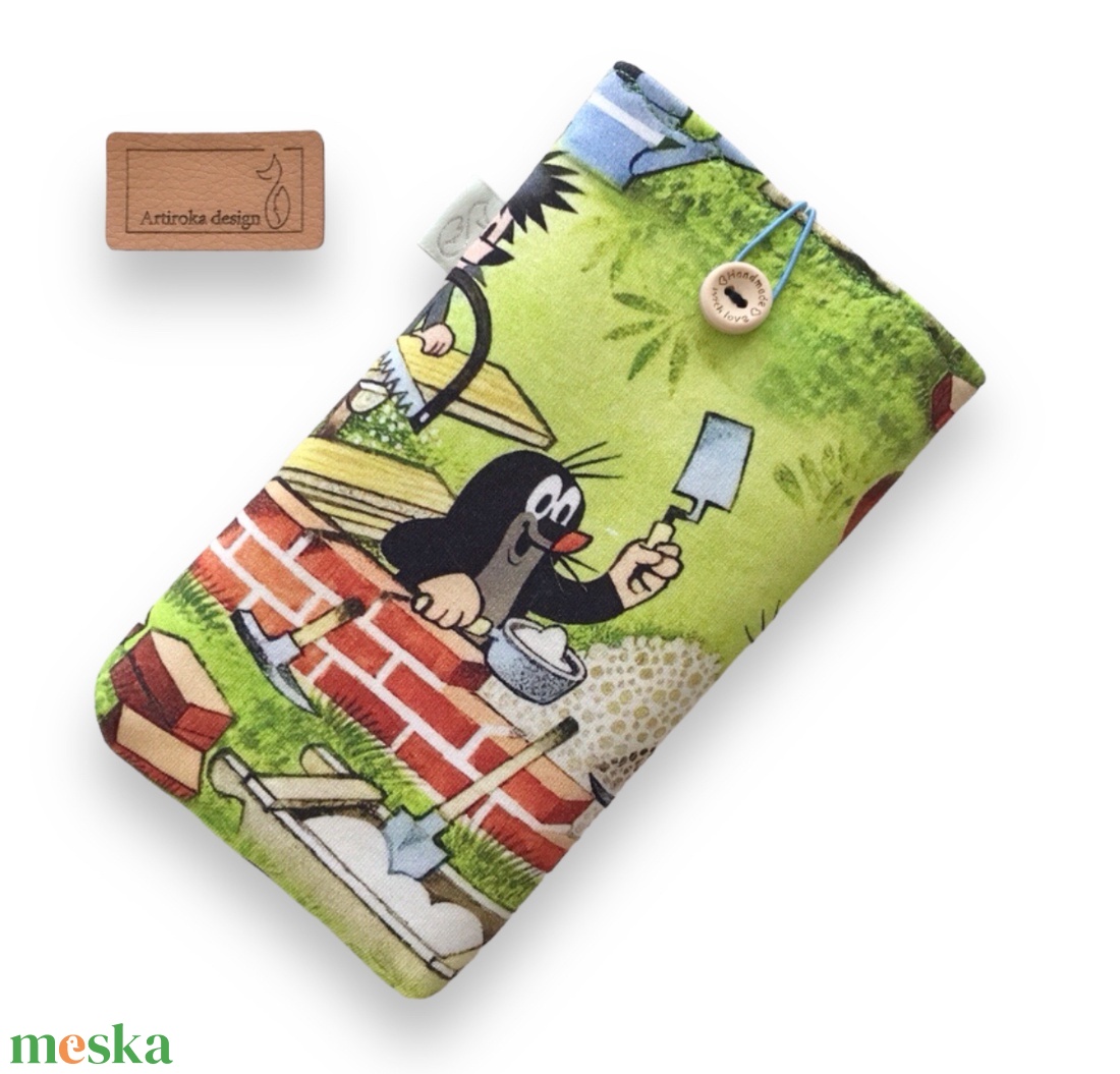 Kisvakond és nyuszi mintás mobiltok akár gombos zárral -  Artiroka design  - táska & tok - pénztárca & más tok - telefontok - Meska.hu
