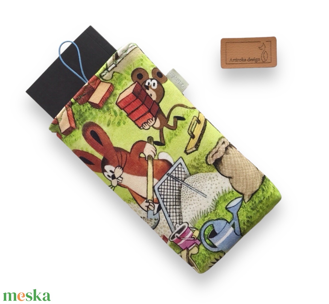 Kisvakond és nyuszi mintás mobiltok akár gombos zárral -  Artiroka design  - táska & tok - pénztárca & más tok - telefontok - Meska.hu