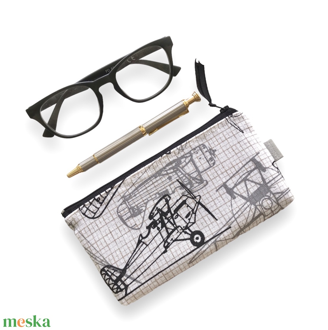 Repülőgép mintás  tolltartó, neszesszer, szemüvegtok vagy mobiltok - Artiroka design - táska & tok - neszesszer - Meska.hu