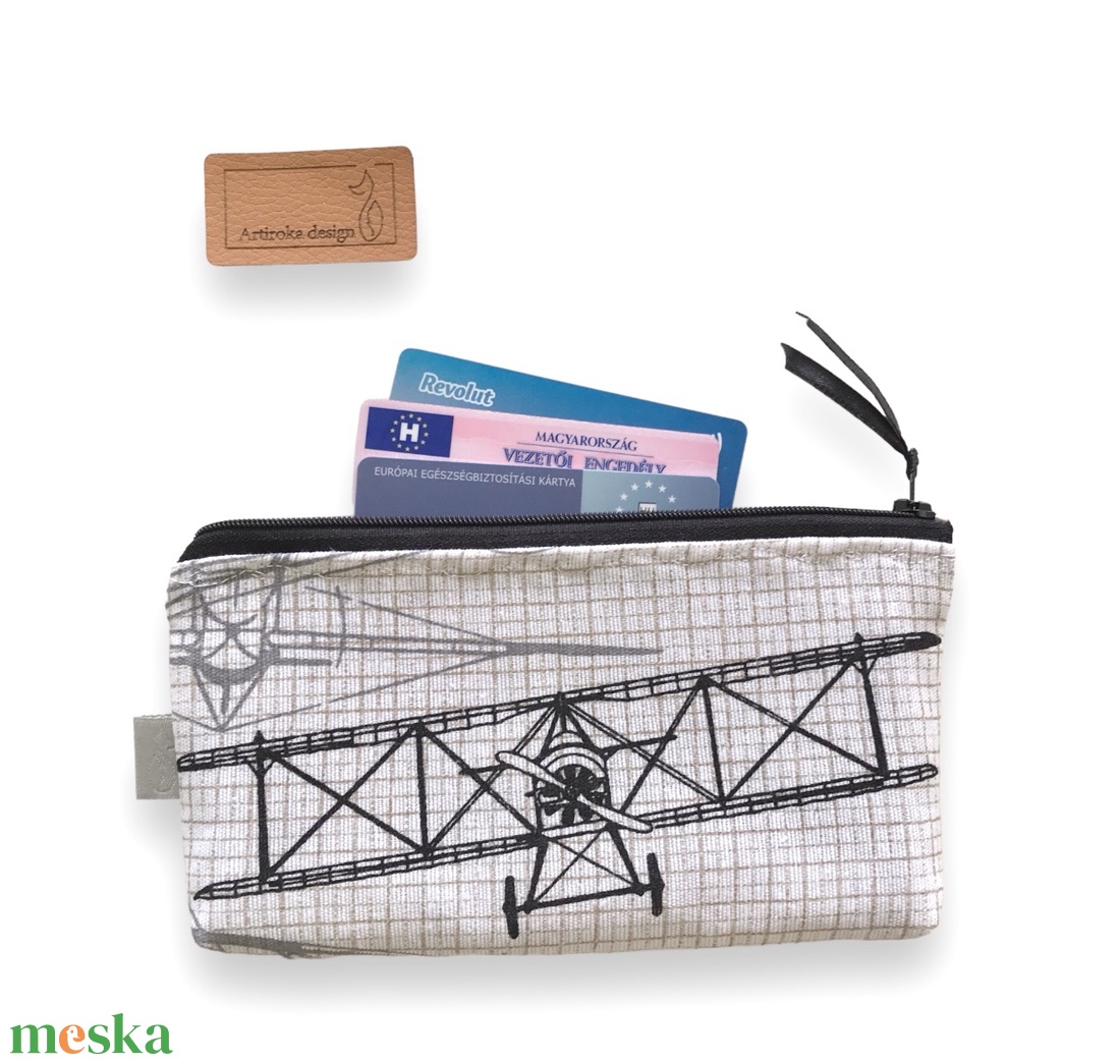 Repülőgép mintás  tolltartó, neszesszer, szemüvegtok vagy mobiltok - Artiroka design - táska & tok - neszesszer - Meska.hu