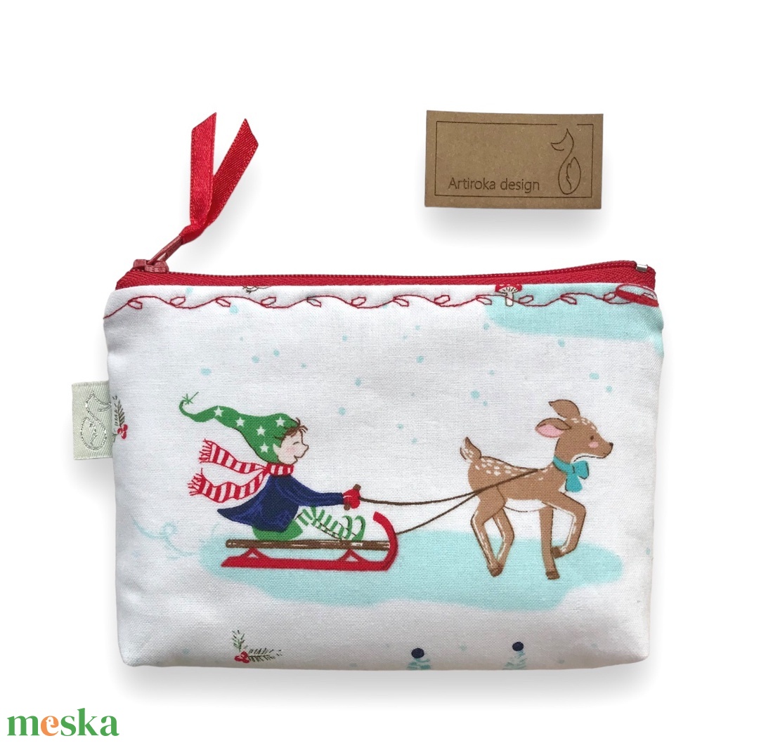 Téli örömök mintás, egyedi irattartó pénztárca  - táska & tok - pénztárca & más tok - pénztárca - gyerek pénztárca - Meska.hu