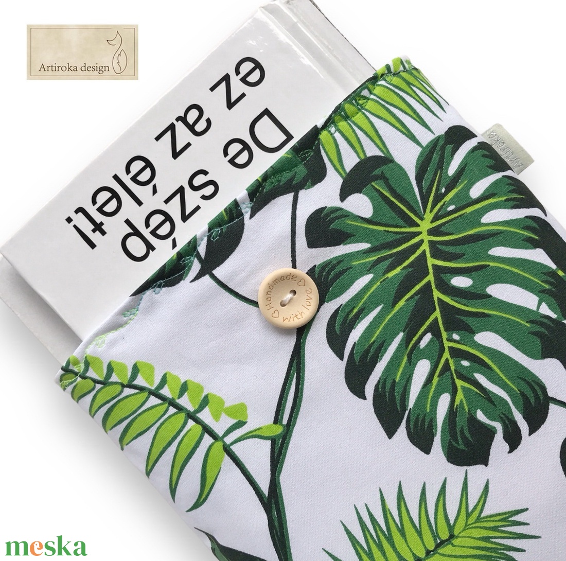 Levél mintás könyvtok, tablet tok  - PEDAGÓGUS  - Artiroka design - könyv & zene - könyvtok - Meska.hu