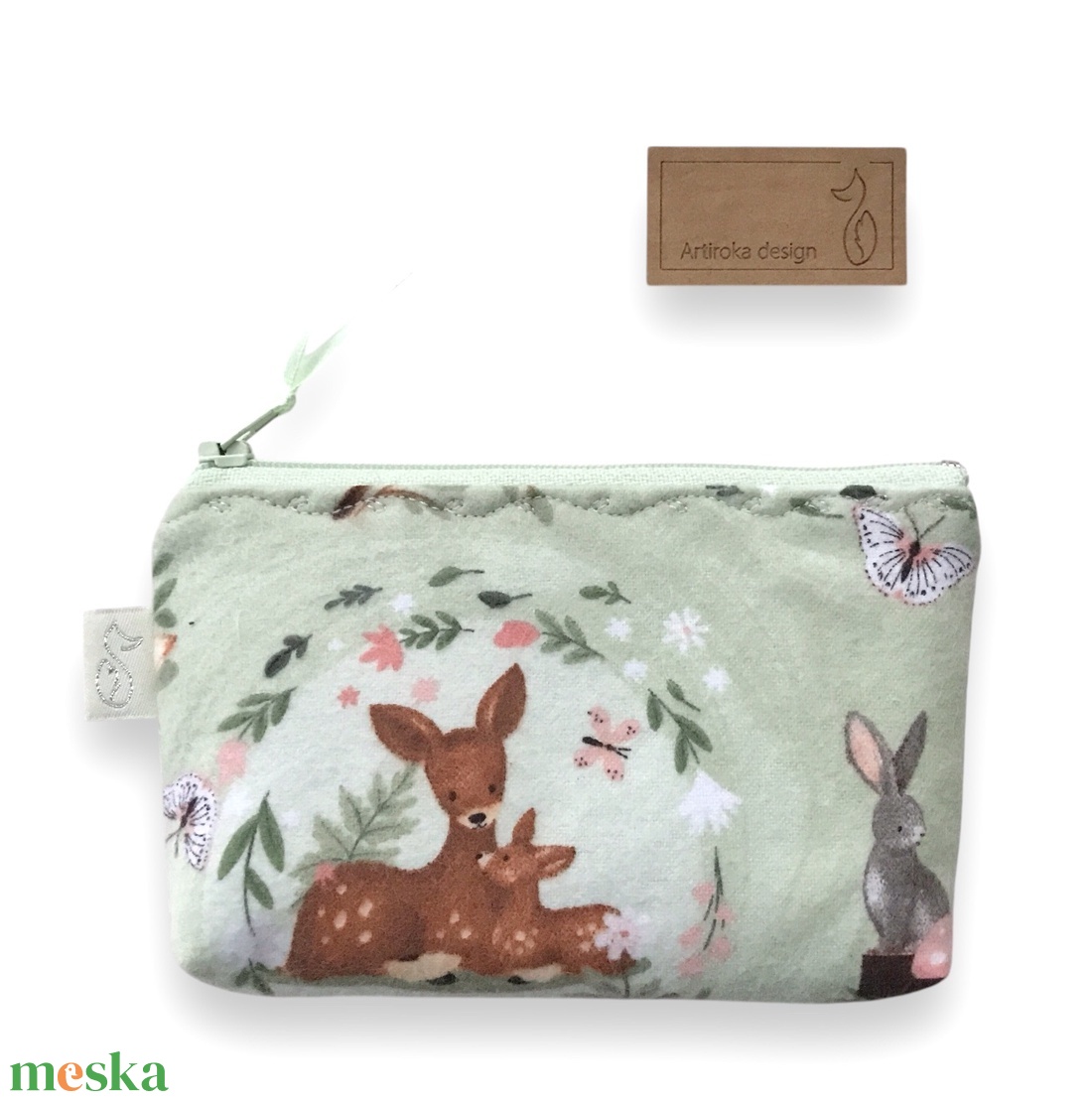 Őz és mackó család mintás  irattartó pénztárca  - BABA - MAMA - Artiroka design  - táska & tok - neszesszer - Meska.hu