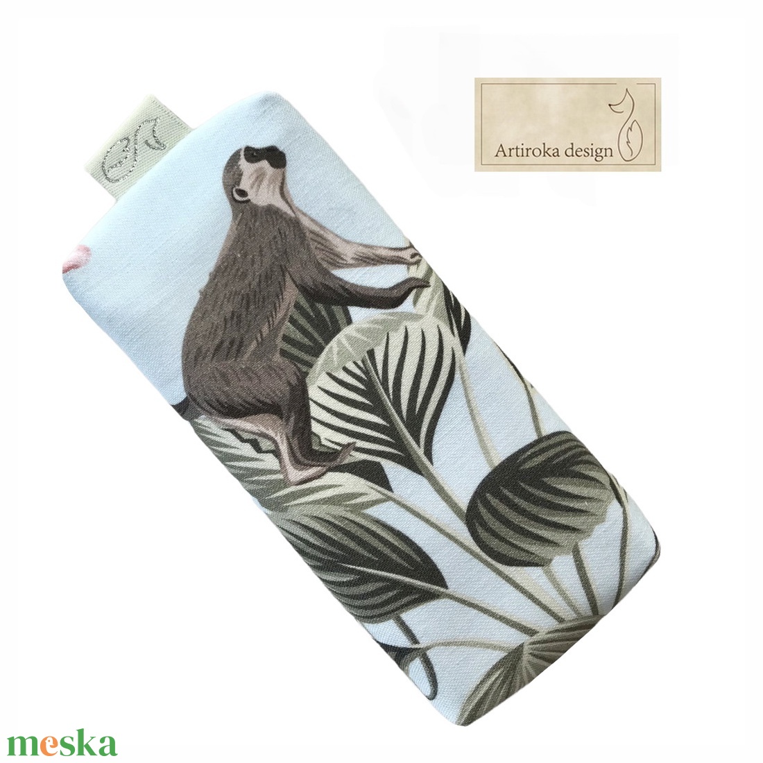 Majom mintás prémium pamut papírzsebkendő tartó  - Artiroka design - táska & tok - pénztárca & más tok - zsebkendőtartó tok - Meska.hu