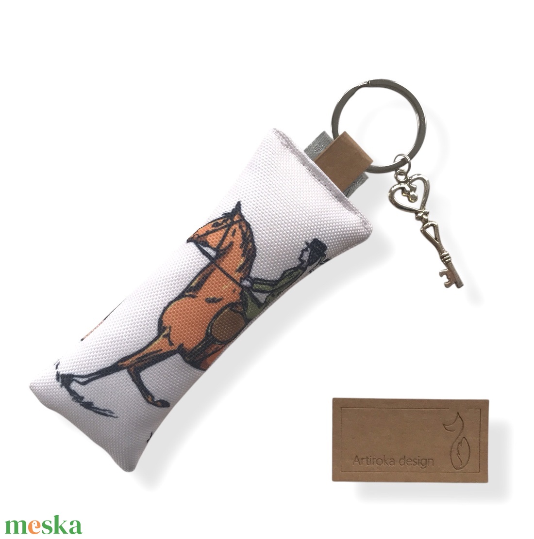 Lovagló lány mintás kulcstartó  -  Artiroka design - táska & tok - kulcstartó & táskadísz - kulcstartó - Meska.hu