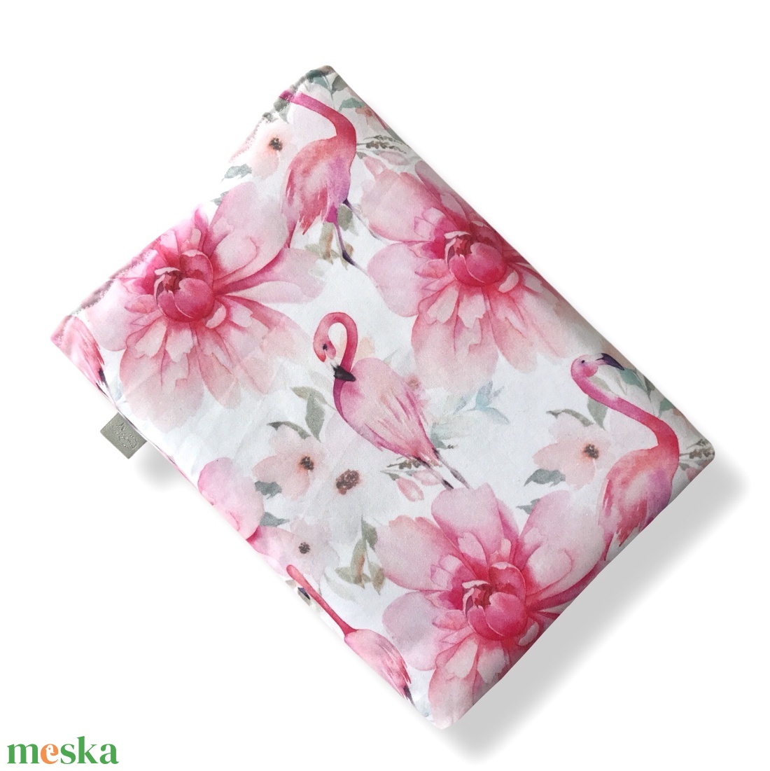 Flamingó madár és virág mintás prémium KÖNYVTOK - Artiroka design  - könyv & zene - könyvtok - Meska.hu