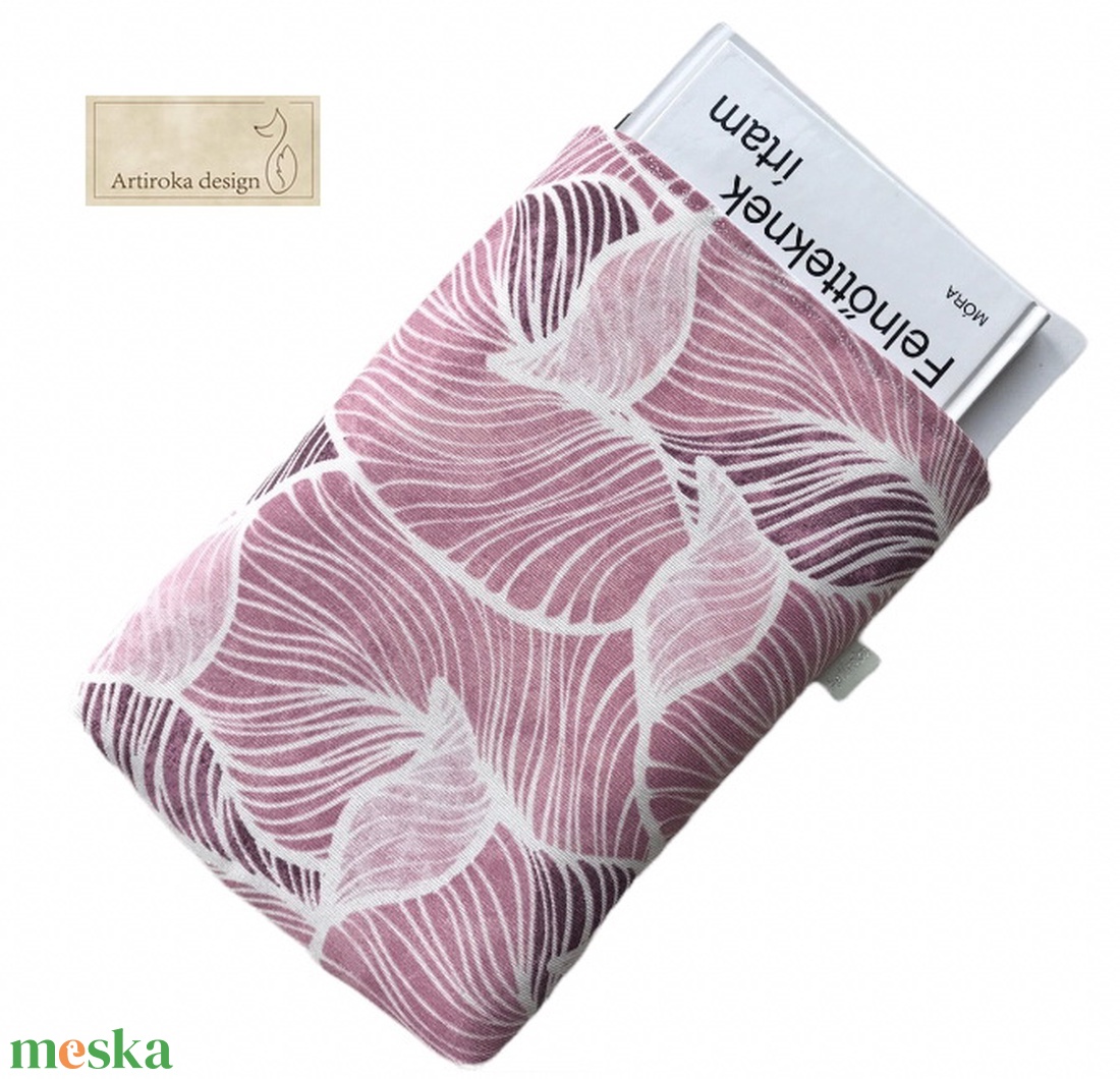Levél mintás könyvtok, tablet tok púder színekben  - Artiroka design - könyv & zene - könyvtok - Meska.hu