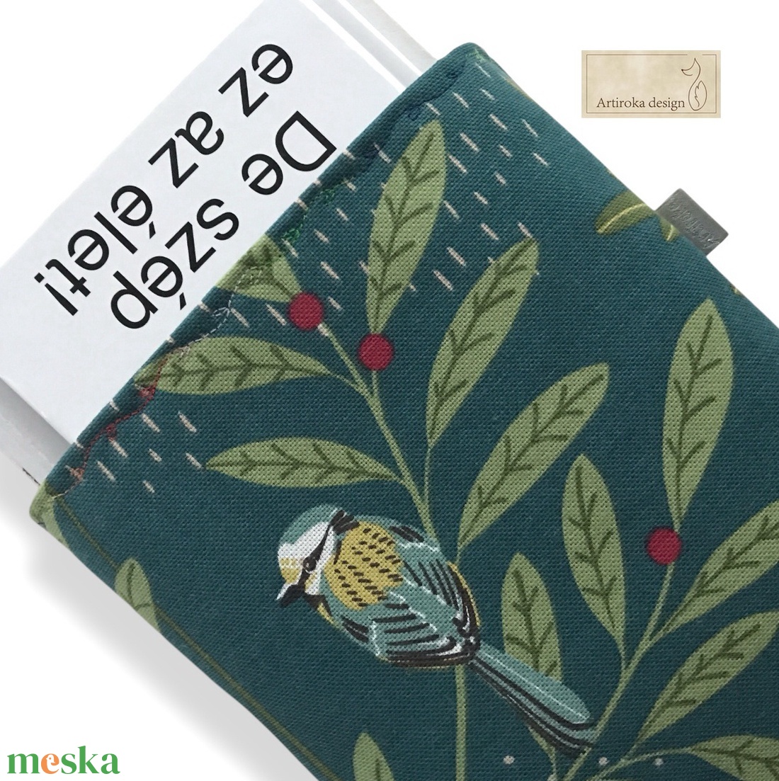 Kék cinege mintás, tavaszváró prémium textil KÖNYVTOK - Artiroka design - könyv & zene - könyvtok - Meska.hu Kék cinege mintás, tavaszváró prémium textil KÖNYVTOK - Artiroka design - könyv & zene - könyvtok - Meska.hu