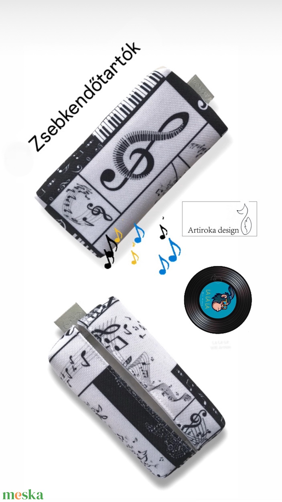 Zsebkendőtartó hangjegyek mintával - Artiroka design - táska & tok - pénztárca & más tok - zsebkendőtartó tok - Meska.hu Zsebkendőtartó hangjegyek mintával - Artiroka design - táska & tok - pénztárca & más tok - zsebkendőtartó tok - Meska.hu