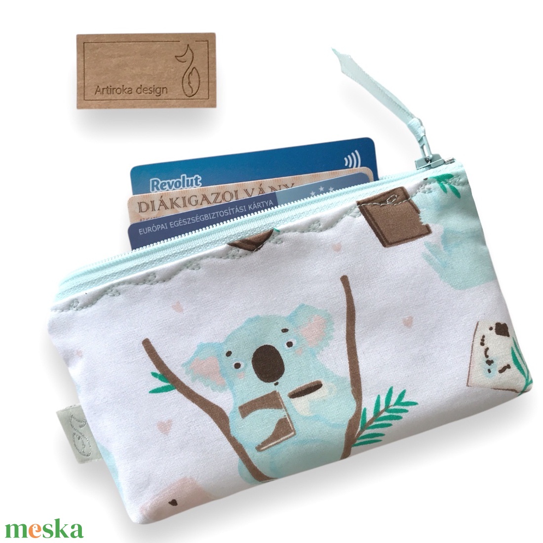 Koala mackó mintás  irattartó,  pénztárca  - Artiroka design - táska & tok - pénztárca & más tok - pénztárca - női pénztárca - Meska.hu