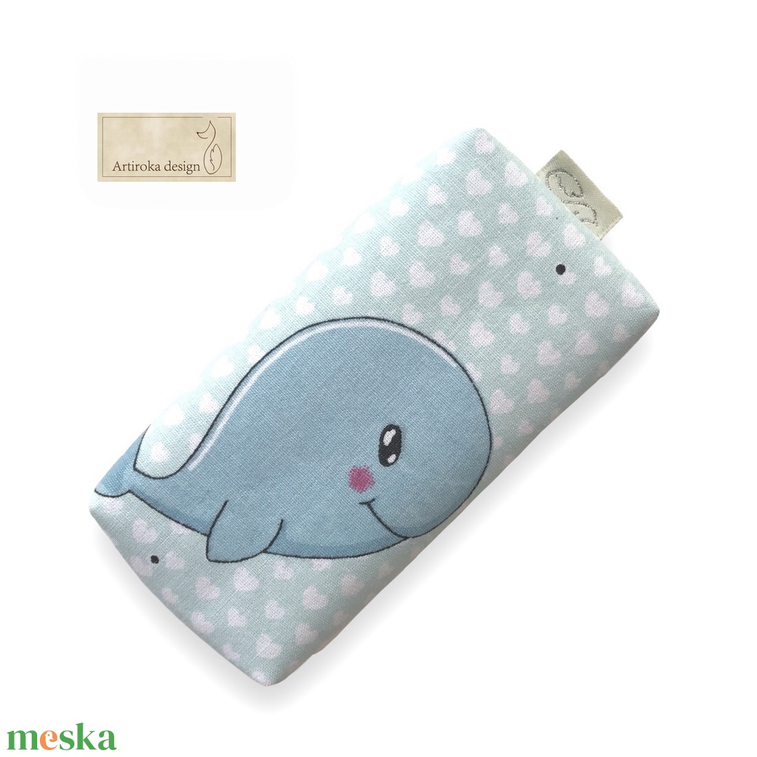 Bálna mintás papírzsebkendő tartó  - Artiroka design - táska & tok - pénztárca & más tok - zsebkendőtartó tok - Meska.hu