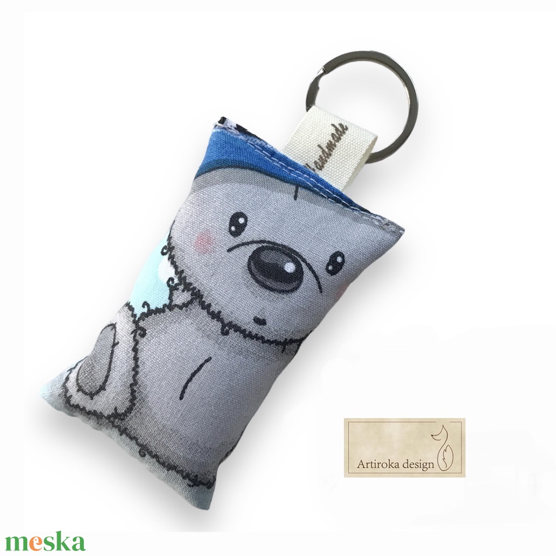 AKCIÓ - Mackó mintás kulcstartó - Artiroka design - táska & tok - kulcstartó & táskadísz - kulcstartó - Meska.hu