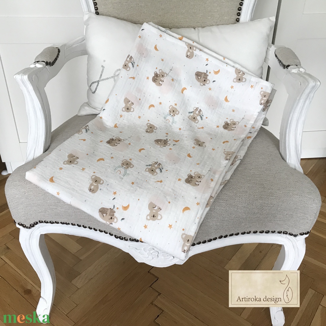 Koala mackó mintás, duplagéz gyerektakaró - Artiroka design - otthon & életmód - babaszoba, gyerekszoba - babatakaró, gyerek pléd - Meska.hu