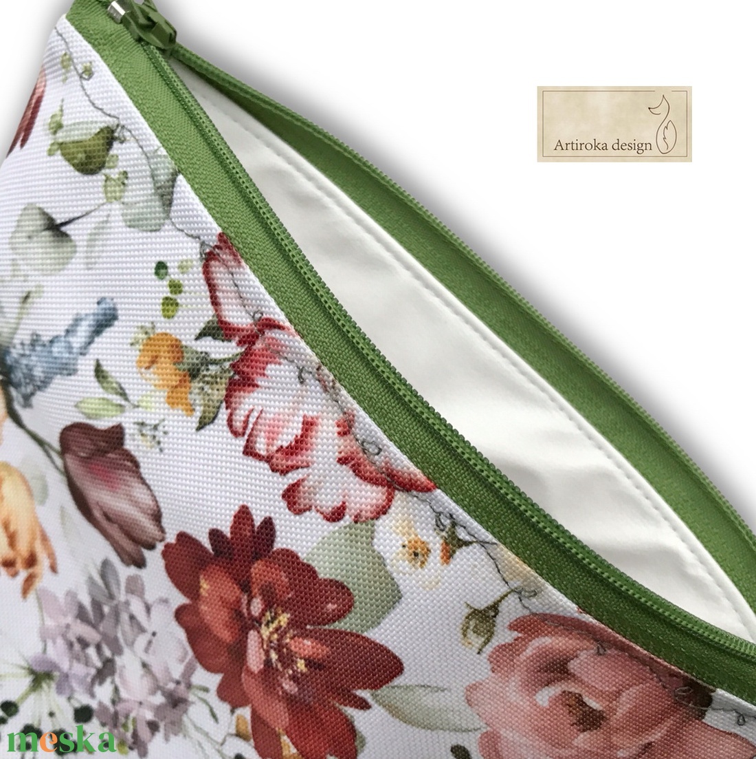 Virág mintás vízálló neszesszer, uzsonna tasak - zipper bag - Artiroka design - táska & tok - neszesszer - Meska.hu Virág mintás vízálló neszesszer, uzsonna tasak - zipper bag - Artiroka design - táska & tok - neszesszer - Meska.hu