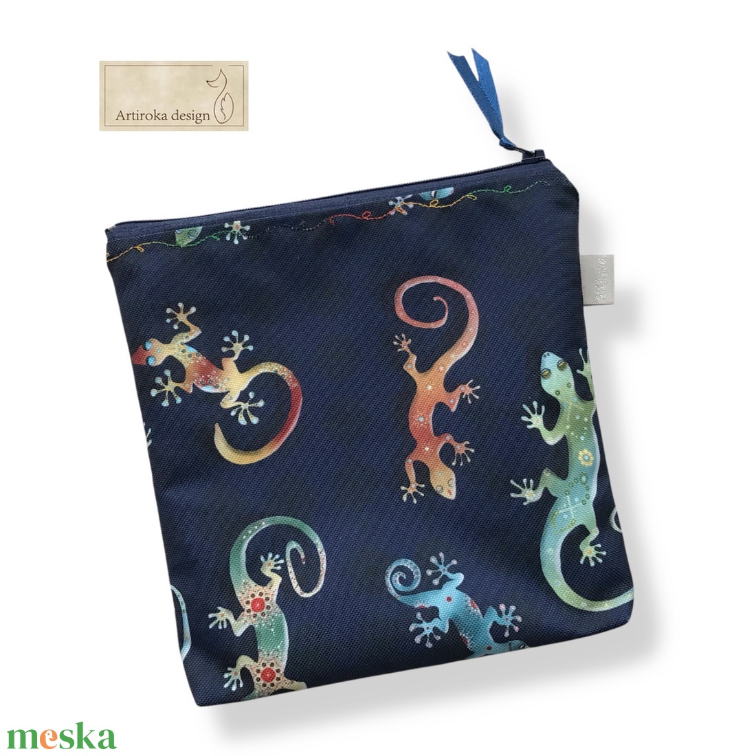Gekko mintás vízálló neszesszer, uzsonna tasak - zipper bag - Artiroka design - táska & tok - neszesszer - Meska.hu Gekko mintás vízálló neszesszer, uzsonna tasak - zipper bag - Artiroka design - táska & tok - neszesszer - Meska.hu