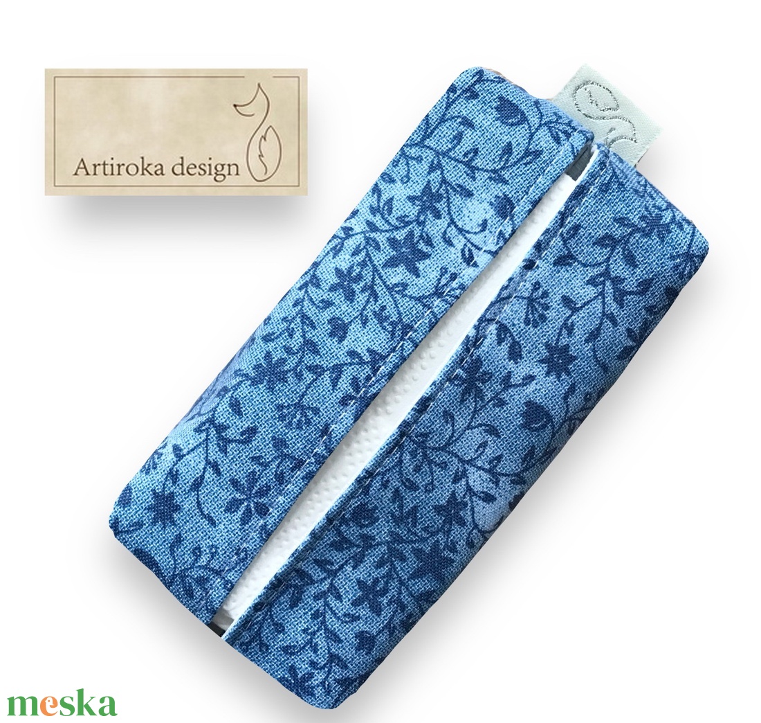 Kék virág mintás pamut zsebkendő tartó - Artiroka design - táska & tok - pénztárca & más tok - zsebkendőtartó tok - Meska.hu Kék virág mintás pamut zsebkendő tartó - Artiroka design - táska & tok - pénztárca & más tok - zsebkendőtartó tok - Meska.hu
