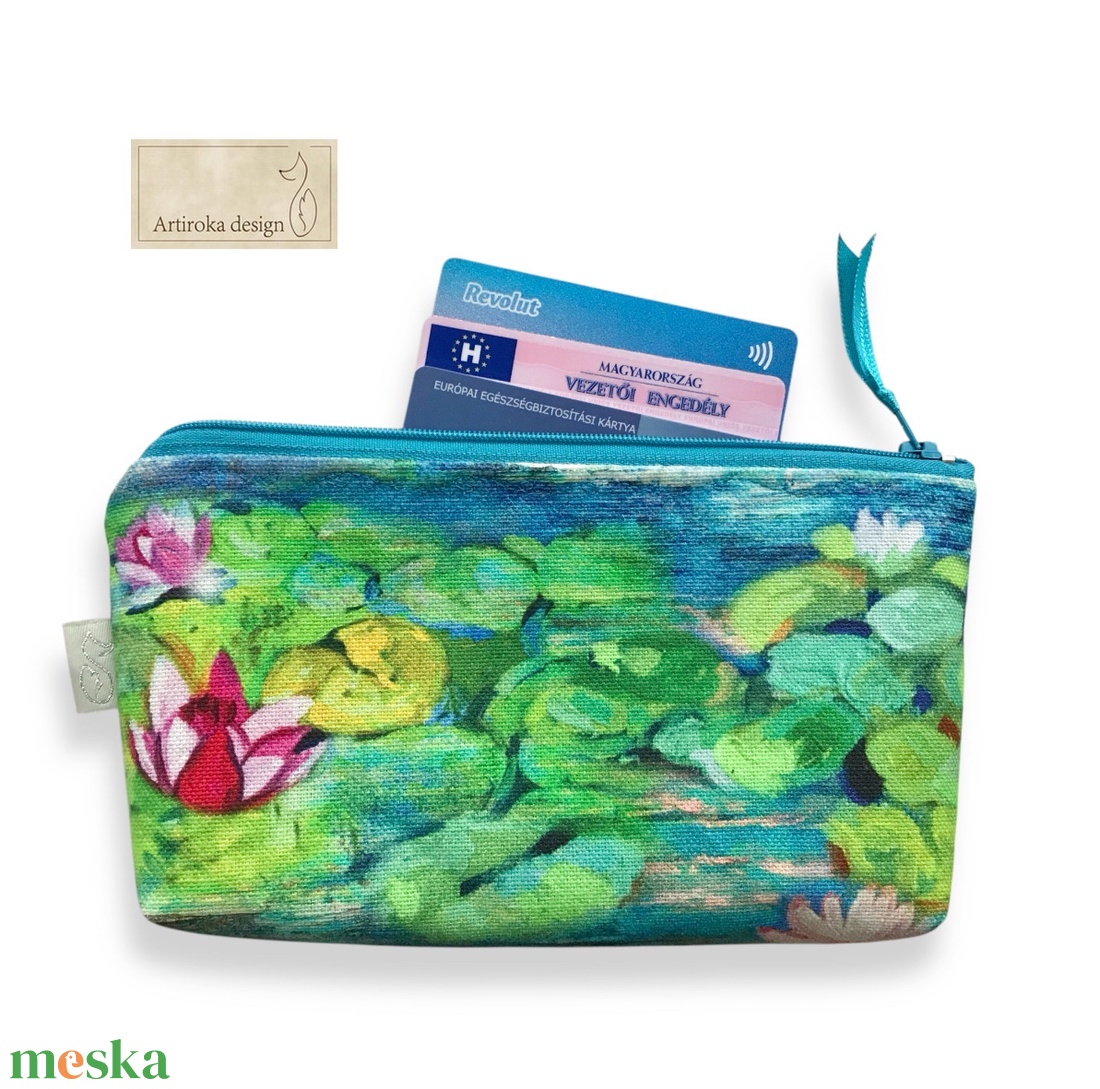 Monet - Vizililiomok - prémium iarattartó pénztárca vagy tolltartó neszesszer, szemüvegtok - Artiroka design - táska & tok - neszesszer - Meska.hu