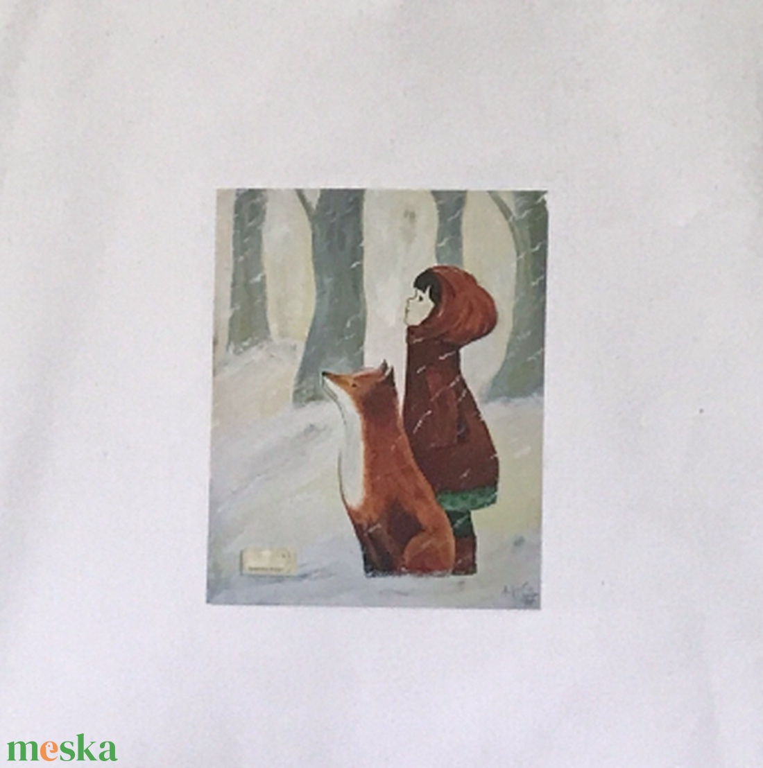 Kislány rókával - egyedi fehér válltáska, shopper - Artiroka design - táska & tok - bevásárlás & shopper táska - shopper, textiltáska, szatyor - Meska.hu Kislány rókával - egyedi fehér válltáska, shopper - Artiroka design - táska & tok - bevásárlás & shopper táska - shopper, textiltáska, szatyor - Meska.hu