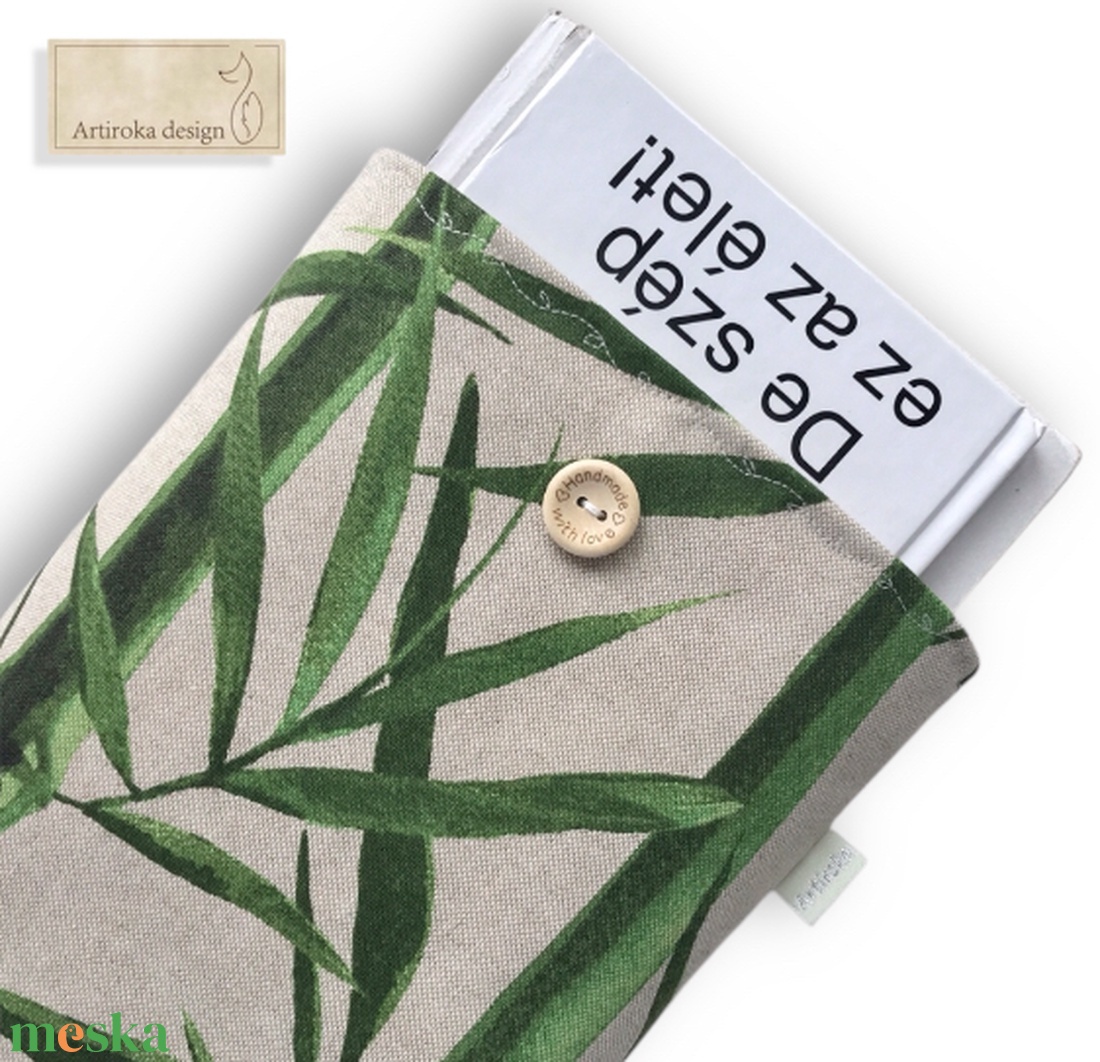 Bambusz levelek mintás KÖNYVTOK gombos zárral - Artiroka design - könyv & zene - könyvtok - Meska.hu Bambusz levelek mintás KÖNYVTOK gombos zárral - Artiroka design - könyv & zene - könyvtok - Meska.hu