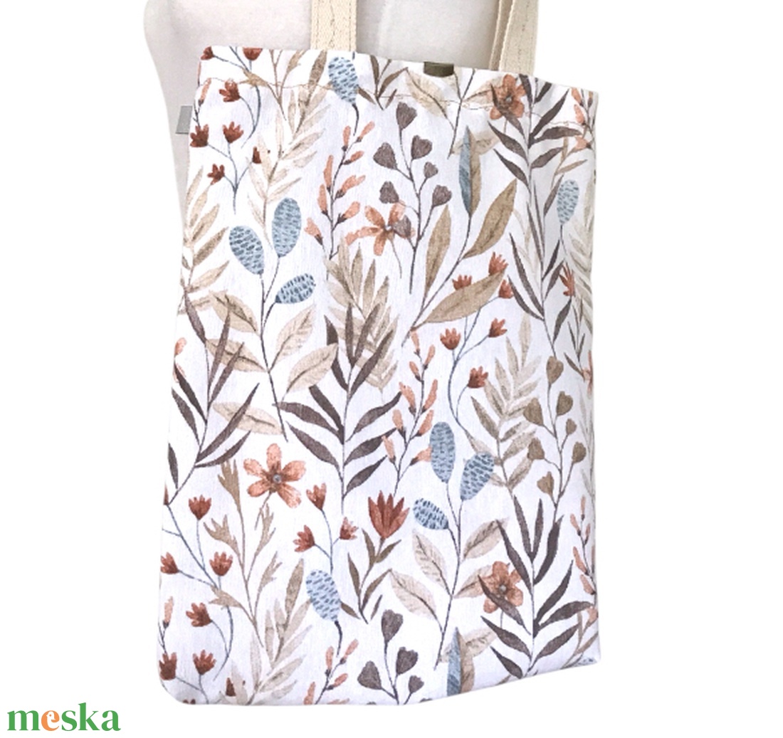 Mezei virágok és levelek mintás  válltáska, shopper - Artiroka design - táska & tok - bevásárlás & shopper táska - shopper, textiltáska, szatyor - Meska.hu