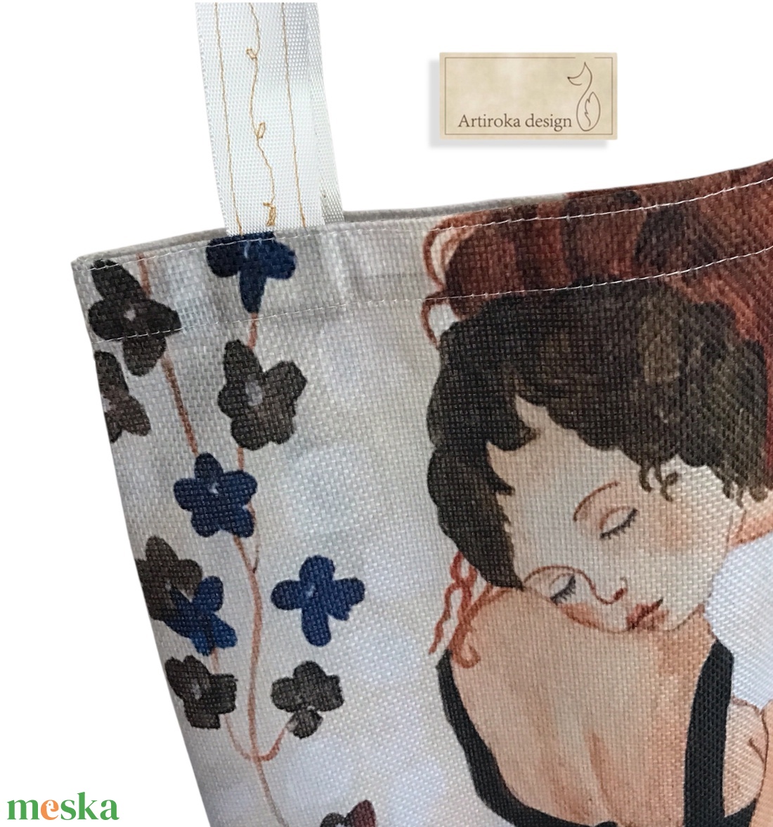 Anya és gyermeke mintás  válltáska, shopper - Artiroka design - táska & tok - bevásárlás & shopper táska - shopper, textiltáska, szatyor - Meska.hu