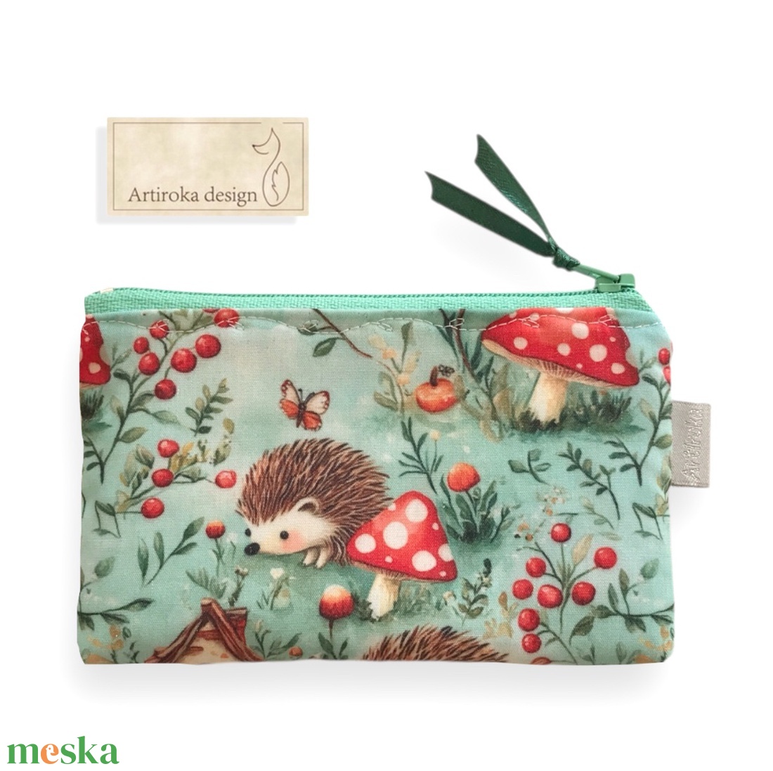 Süni a mezőn piros pöttyös gombákkal mintás  irattartó pénztárca  - Artiroka design  - táska & tok - pénztárca & más tok - kártyatartó & irattartó - Meska.hu