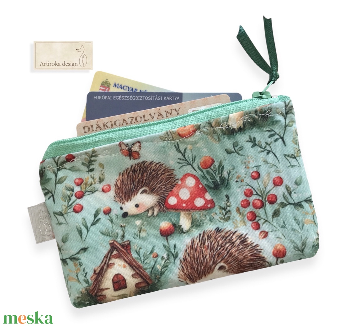 Süni a mezőn piros pöttyös gombákkal mintás  irattartó pénztárca  - Artiroka design  - táska & tok - pénztárca & más tok - kártyatartó & irattartó - Meska.hu