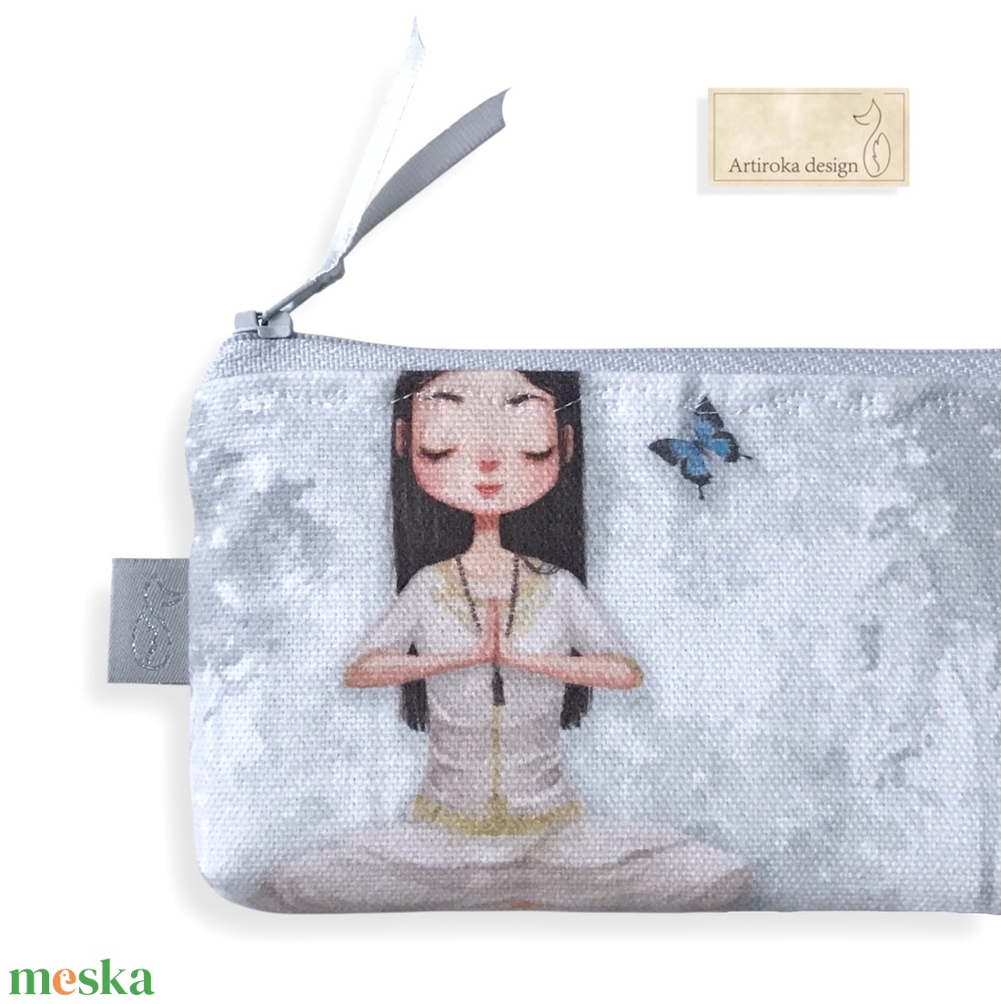 Jógázó lány mintás irattartó pénztárca - NAMASTE - Artiroka design - táska & tok - pénztárca & más tok - kártyatartó & irattartó - Meska.hu