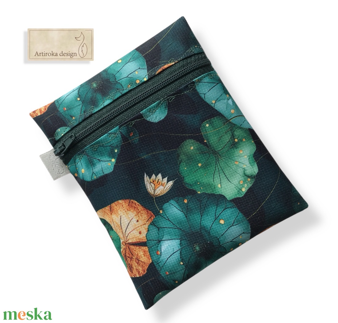 VÍZÁLLÓ egészségügyi betét vagy kisállat jutalomfalat tartó tavirózsa mintával - Artiroka design - táska & tok - neszesszer - Meska.hu VÍZÁLLÓ egészségügyi betét vagy kisállat jutalomfalat tartó tavirózsa mintával - Artiroka design - táska & tok - neszesszer - Meska.hu