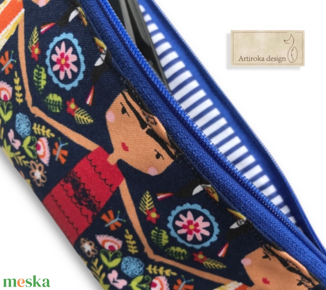 Frida Kahlo mintás  prémium tolltartó neszesszer, szemüvegtok  - Artiroka design - táska & tok - neszesszer - Meska.hu